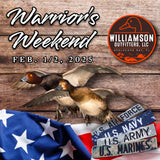 “WARRIOR’S WEEKEND”: Military Duck Hunt (BOOKING DEPOSIT; February 1-2, 2025)