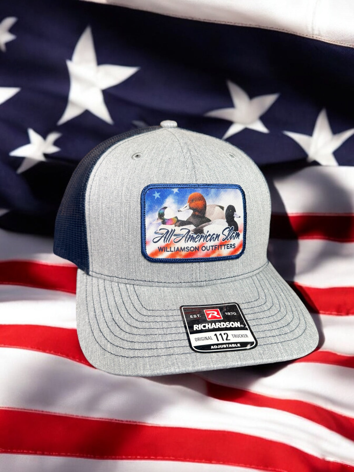 Standard Trucker: “All American Slam” Ducks x Heather Gray-Navy Blue (Richardson 112)