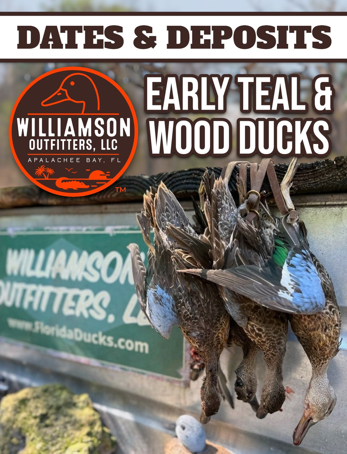 Early Season Teal & Wood Duck Hunting, Sept. 19-23, 2026 (BOOKING DEPOSIT $75 per person)