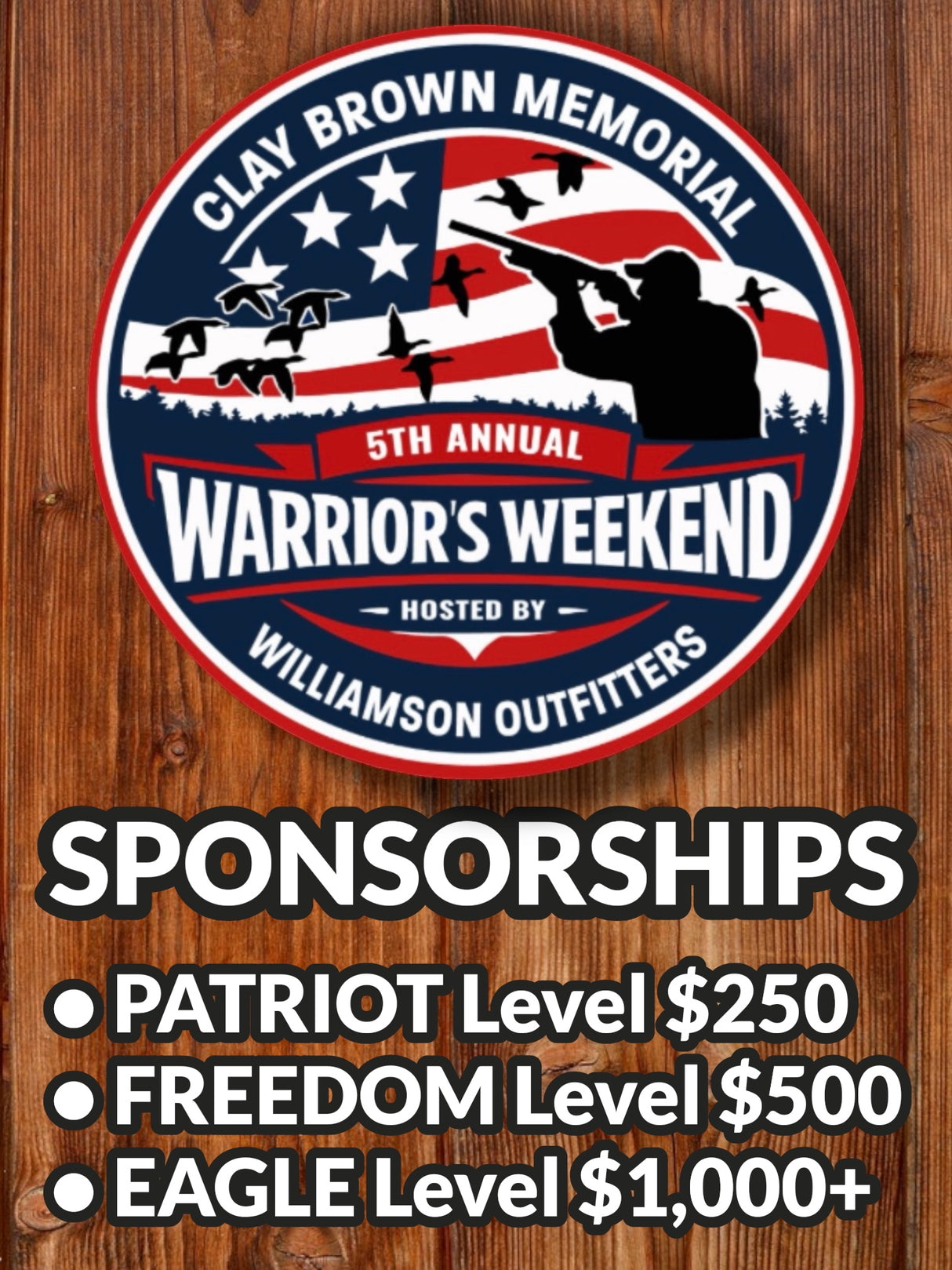 SPONSORSHIPS for the 2026 WARRIOR’S WEEKEND