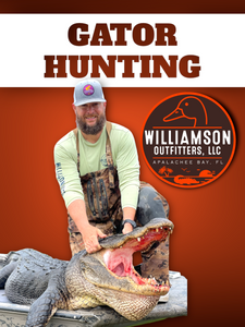 North Florida Gator Hunt: 6 hrs, Aug. thru Oct. [25% BOOKING DEPOSIT]